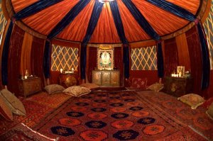 Inside a modern yurt